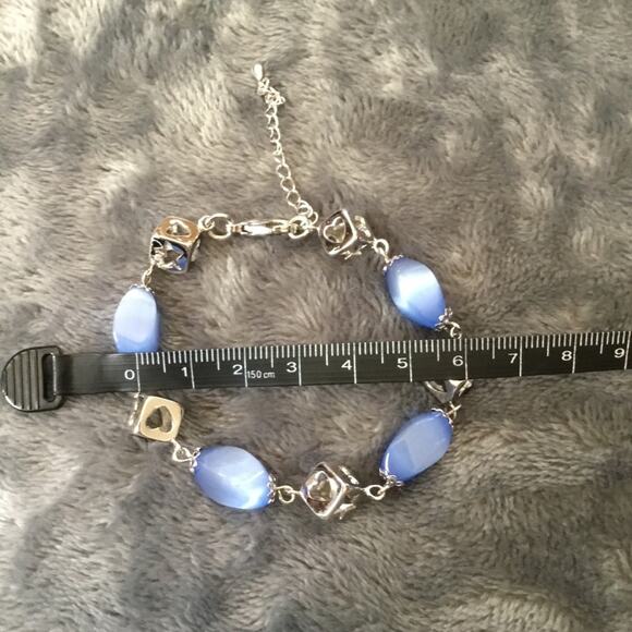 Silver Blue with Cubes Bracelet - Picture 4 of 6